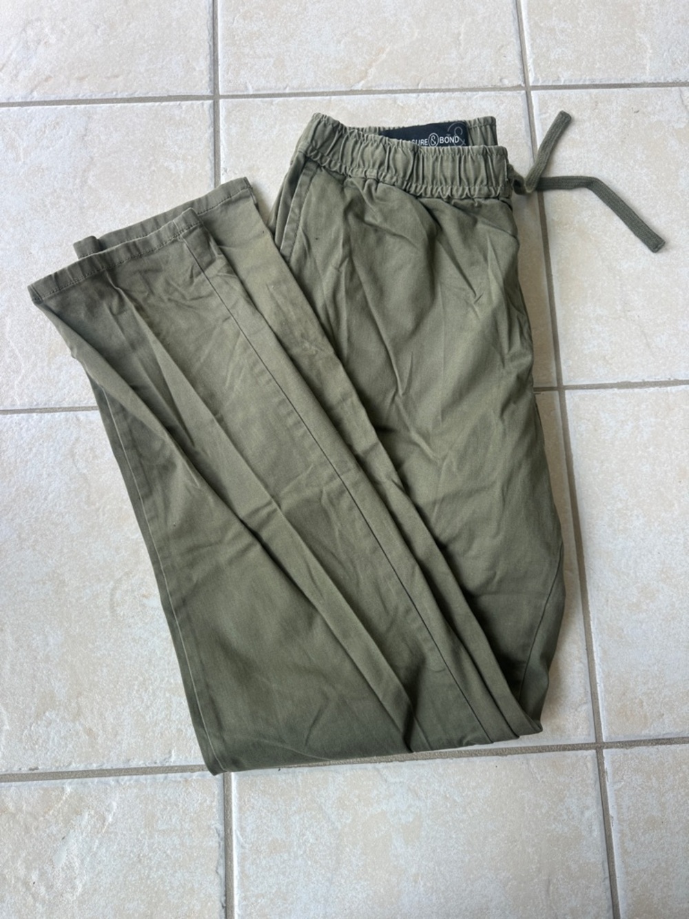 Treasure & Bond Men's Olive Drawstring Casual Pants